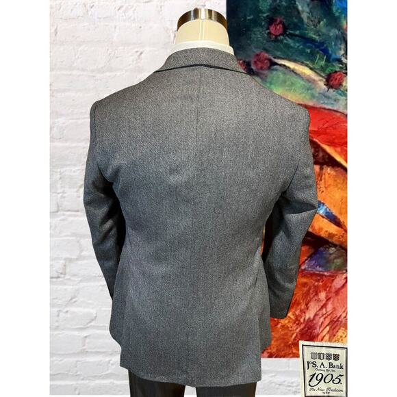 Jos A Bank 1905 41R Slim Charcoal Gray Twill Blazer Sport Suit Jacket - Picture 7 of 16